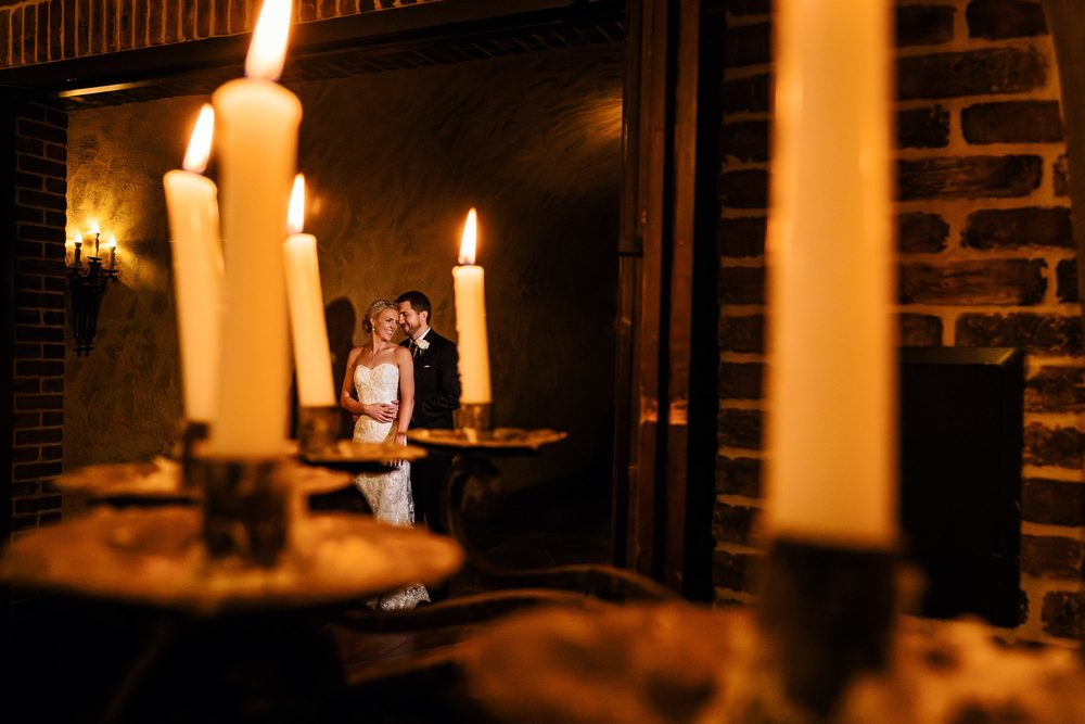 Bride and groom sharing a candlelit moment at The Meritage Resort in Napa Valley